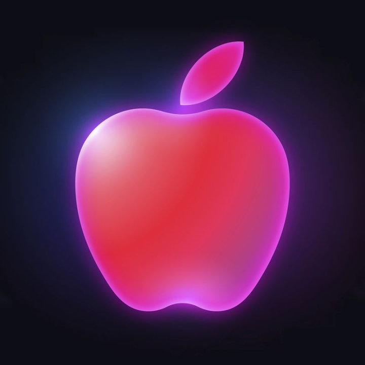 iphone,logo,icon,neon,black,fruit,collage element,red,food,apple,vector,color,rawpixel