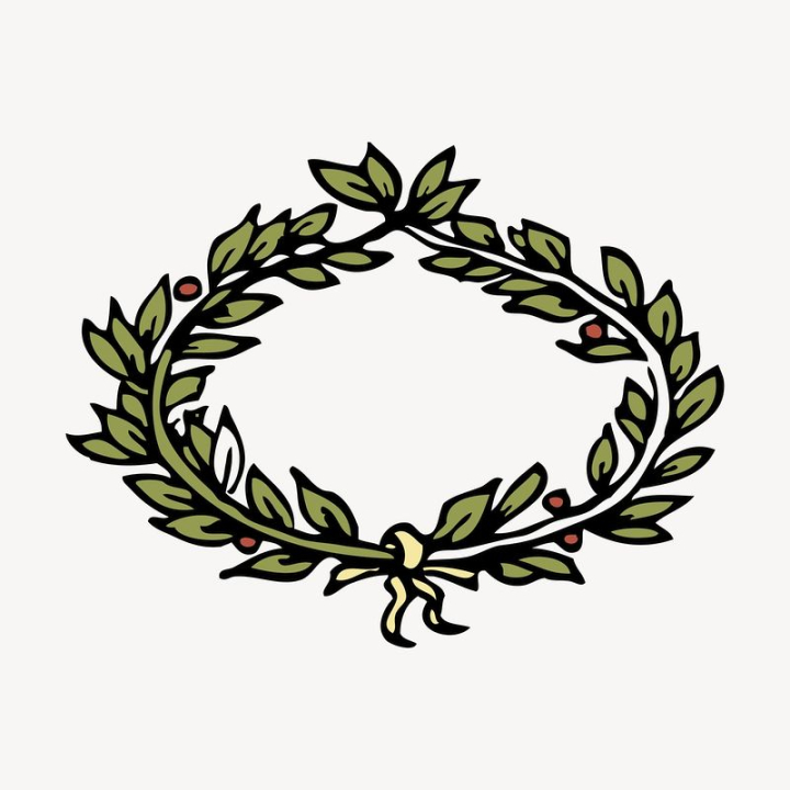 christmas,leaf,vintage,public domain,celebration,green,illustrations,crown,vector,free,colour,winter,rawpixel