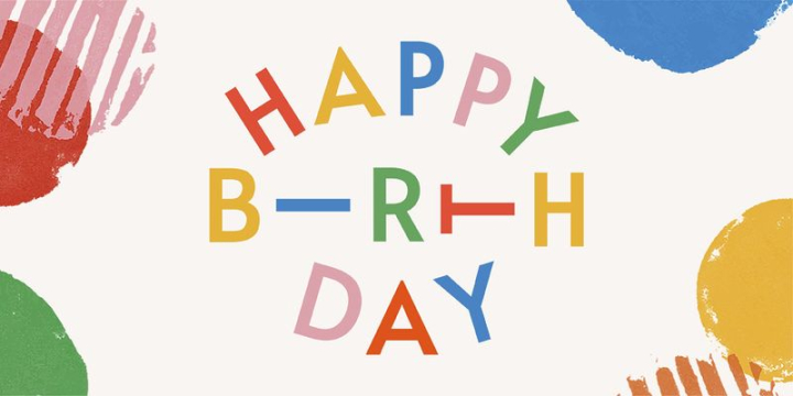 template,celebration,birthday,minimal,illustration,cute,geometric,twitter ad,text space,memphis,party,happy birthday,rawpixel