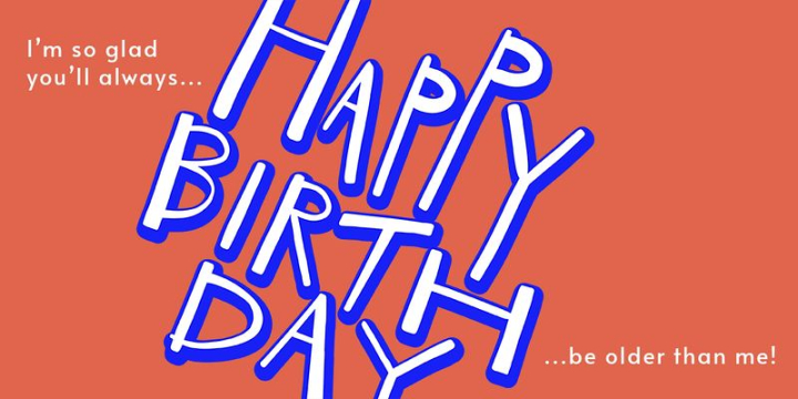 template,celebration,blue,birthday,minimal,illustration,orange,cute,twitter ad,text space,party,happy birthday,rawpixel