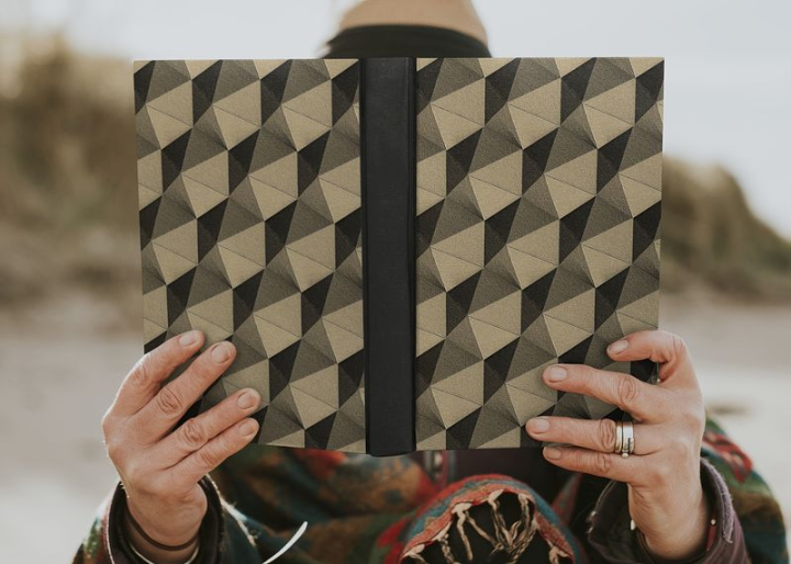 book,mockup,book mockup,hand,abstract,woman,pattern,person,black,notebook,journal,brown,rawpixel
