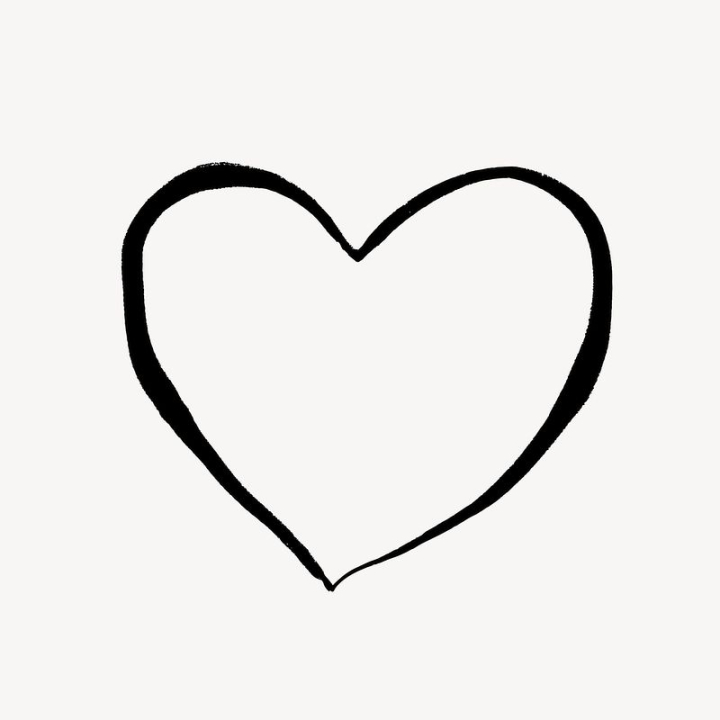 aesthetic,heart,abstract,shape,black,illustration,cute,collage element,line art,valentine’s day,doodle,black and white,rawpixel