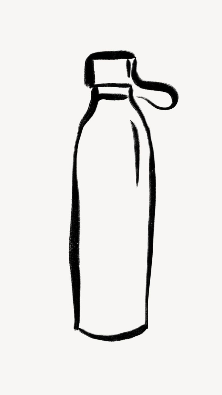 aesthetic,abstract,black,illustration,collage element,line art,doodle,black and white,drawing,water bottle,element graphic,graphic,rawpixel