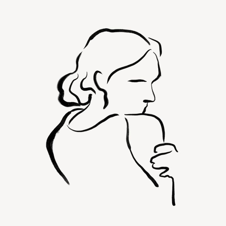 aesthetic,abstract,woman,people,black,illustration,collage element,line art,doodle,black and white,drawing,element graphic,rawpixel