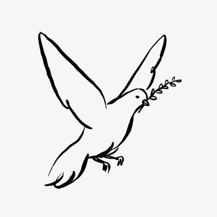 aesthetic,abstract,black,bird,illustration,dove,collage element,line art,doodle,animal,wings,black and white,rawpixel