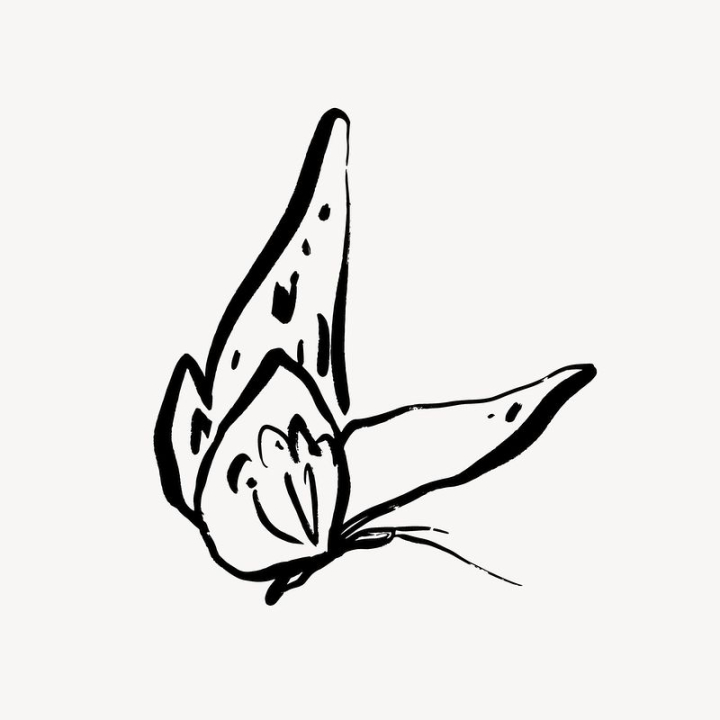 aesthetic,abstract,butterfly,black,illustration,collage element,line art,beauty,doodle,animal,black and white,drawing,rawpixel