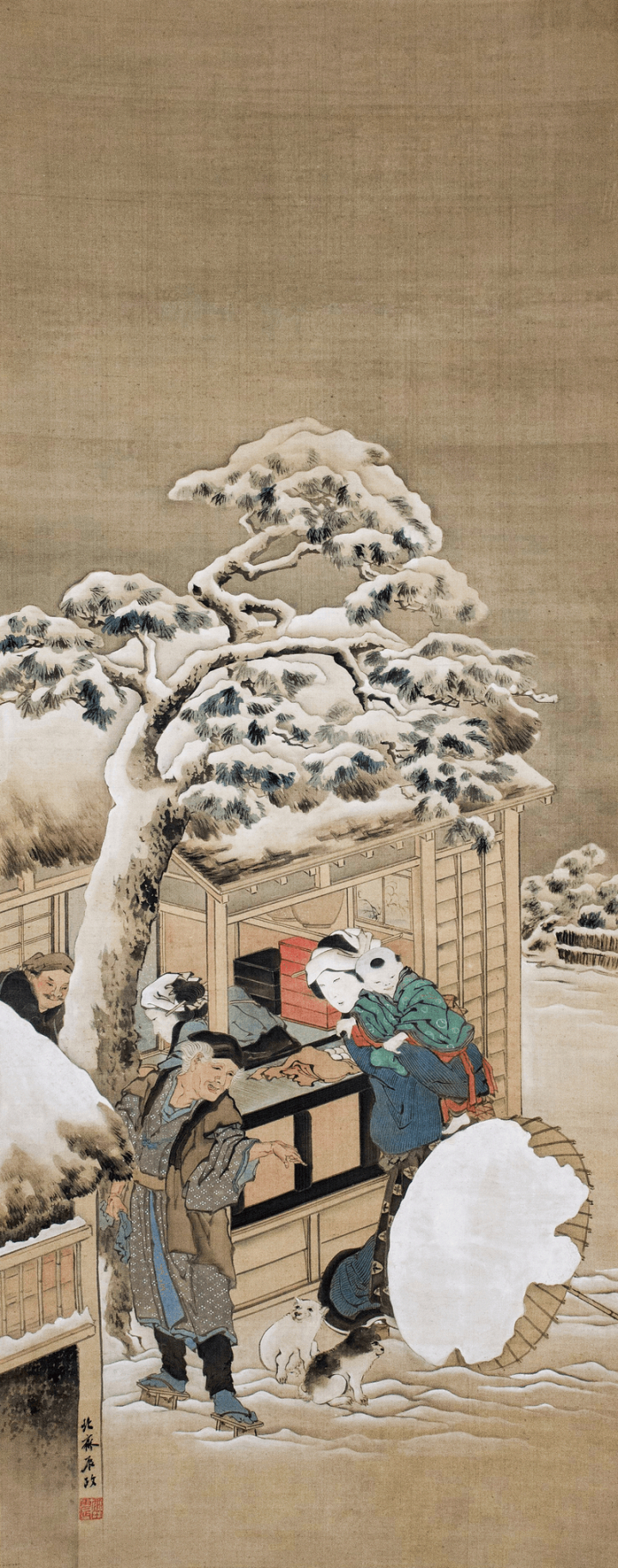 art,vintage,public domain,vintage illustration,nature,people,illustration,business,retro,hokusai,landscape,snow,rawpixel