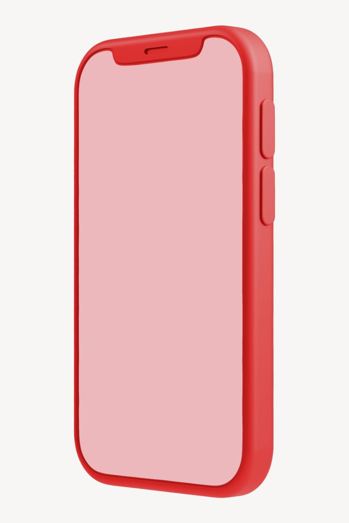 mockup,iphone,phone,3d illustration,technology,collage element,red,social media,smartphone,mobile phone mockups,cellphone,colour,rawpixel