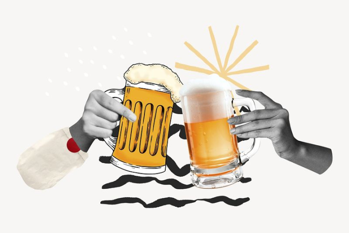 celebration,hands,collage element,colour,beer,graphic,design,drink,cheers,colorful,element,creative,rawpixel