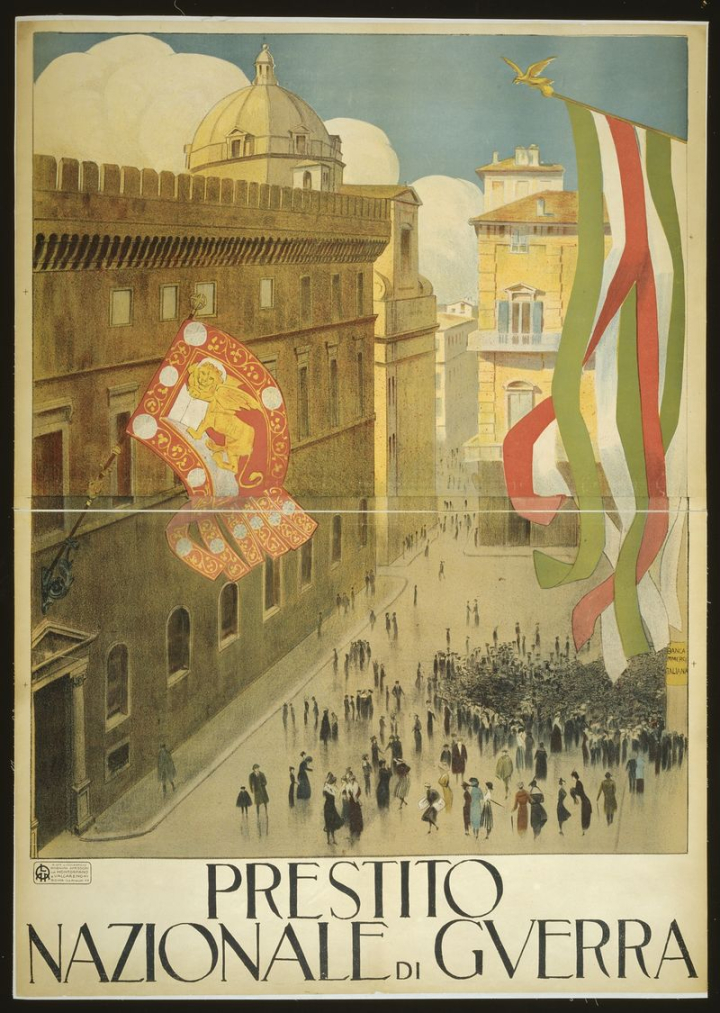 art,vintage,public domain,poster,photo,man,italy,text,color,graphic,flags,typography,rawpixel