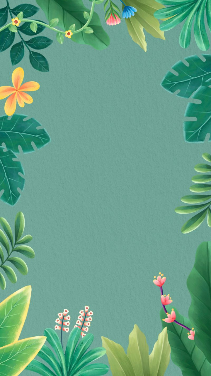 backgrounds,frames,flower,border,illustrations,nature,floral,green,botanical,collage elements,tropical leaf,nature backgrounds,rawpixel