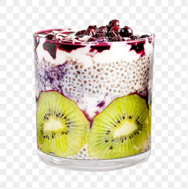 Free: Kiwi yogurt parfait png sticker