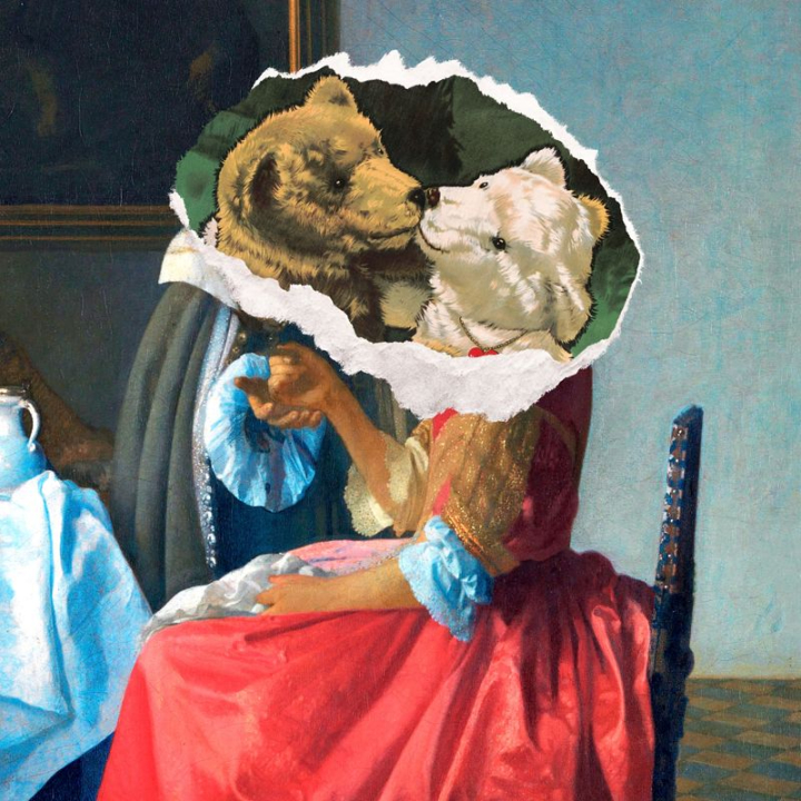 backgrounds,aesthetic,art,vintage,blue,illustration,love,cute,red,johannes vermeer,drawing,famous painting,rawpixel