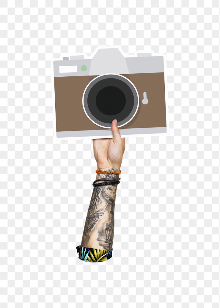 graphic,rawpixel,png,hand,collage,illustration,technology,retro,camera,travel,photo,brown,tattoo