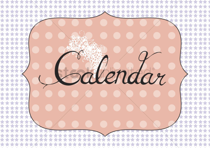 color,vector,calendar,card,sign,pattern,polka dots,front,month,year,text