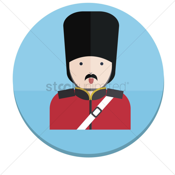 color image,cartoon,illustration,guard,security,character,armed force,british culture,one person,bearskin,uniform,london guard,occupation