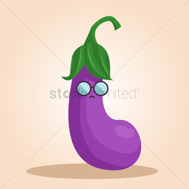 Free: Eggplant cartoon character 