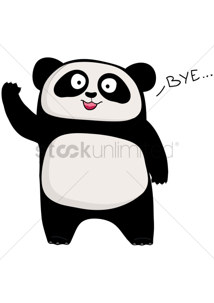 Free: Cute panda saying bye 