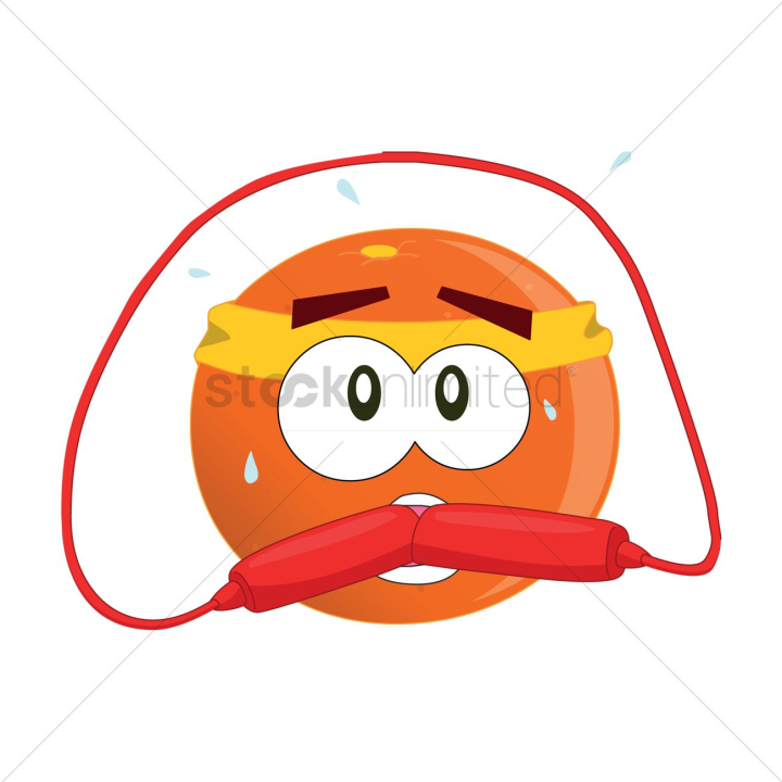 character,characters,cartoon,cute,adorable,orange,skip,exercise,exercises,fitness,skipping rope,sweat band