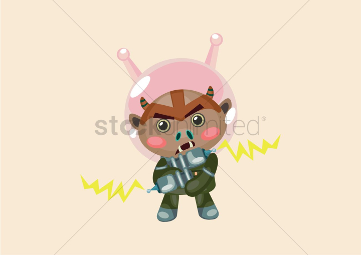 weapon,weapons,laser gun,battle mode,threat,threats,menace,attack,attacks,alien,aliens,extraterrestrial,creature,creatures,character,characters,cute,adorable,monster,monsters,cartoon