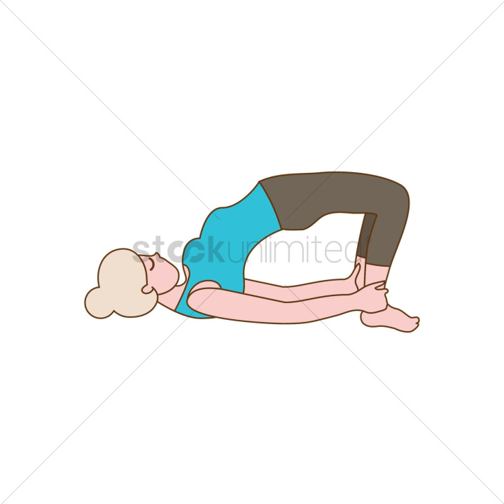 Premium Vector | Young woman practicing bridge pose at home yoga pose  workout fitness aerobic and exercises