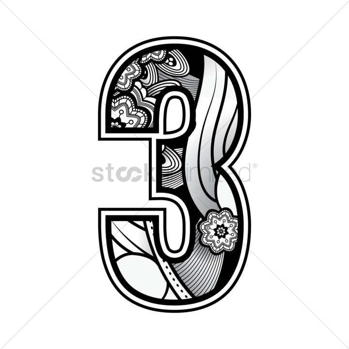 Number 3 In Sketch-style. Vector Illustration Royalty-Free Stock Image -  Storyblocks