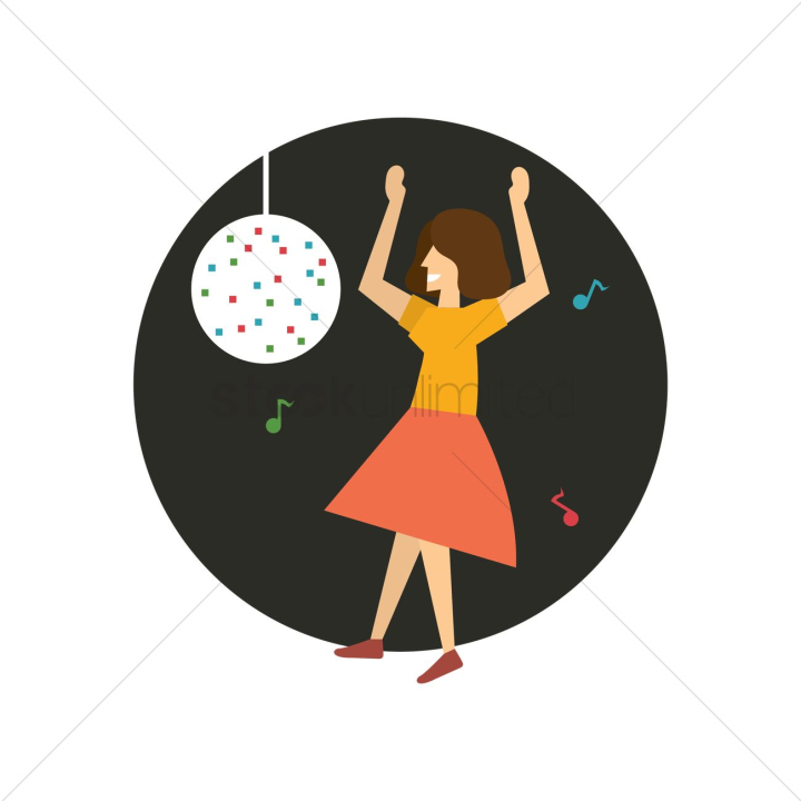 character,characters,girl,girls,human,people,person,dancing,girl dancing,disco,discos,disco ball,music,music notes,melody,fun,circle,circles,round,shape,shapes,dress,dresses,clothing,clothings,shoes,shoe,footwear,footwears