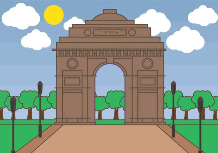 Gate way of india monument world travel natural Vector Image