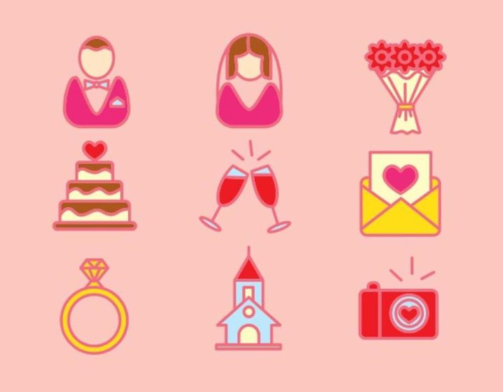 wedding,planner,wedding planner,man,woman,couple,love,flower,party,cake,ring,chruch,photo,heart,dress,gift,card,bride,marriage,invitation,married,set,celebration,bouquet,icon,groom,design,vector,collection,ceremony
