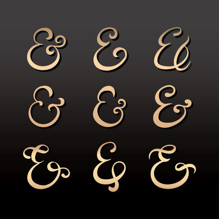 ampersand,symbol,and,graph,gold,letter,headline,invitation,glory,formal,script,decorative,decor,decoration,typography,retro,vintage,design,text,background,vector,lettering,sign,history,culture,usa,america,old,font,texture