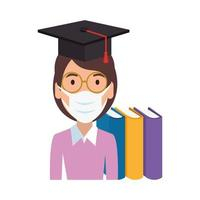 happy,hat,woman,face,design,character,illustration,education,person,mask,celebration,graduation,success,pupil,achievement,academic,student,young,book,learning,degree,using,2019,pandemic,vector,study,graduate,teenager,coronavirus,covid,vecteezy