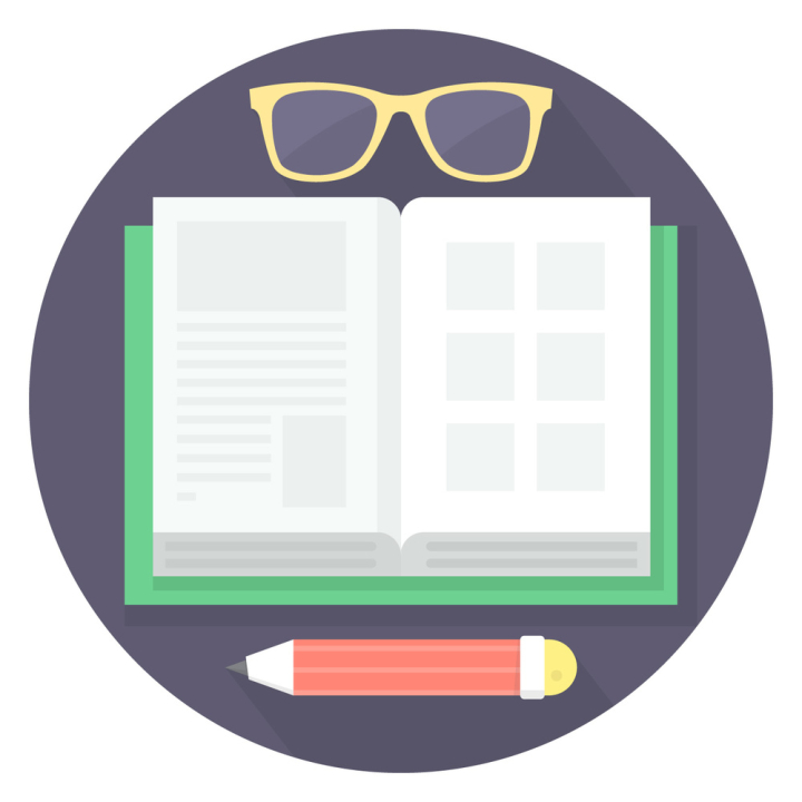 book,flat,illustration,education,library,open,study,concept,object,literature,knowledge,science,imagination,information,holding,icon,symbol,set,learning,university,textbook,reading,pencil,glasses,exact,school,design,vector,paper,isolated