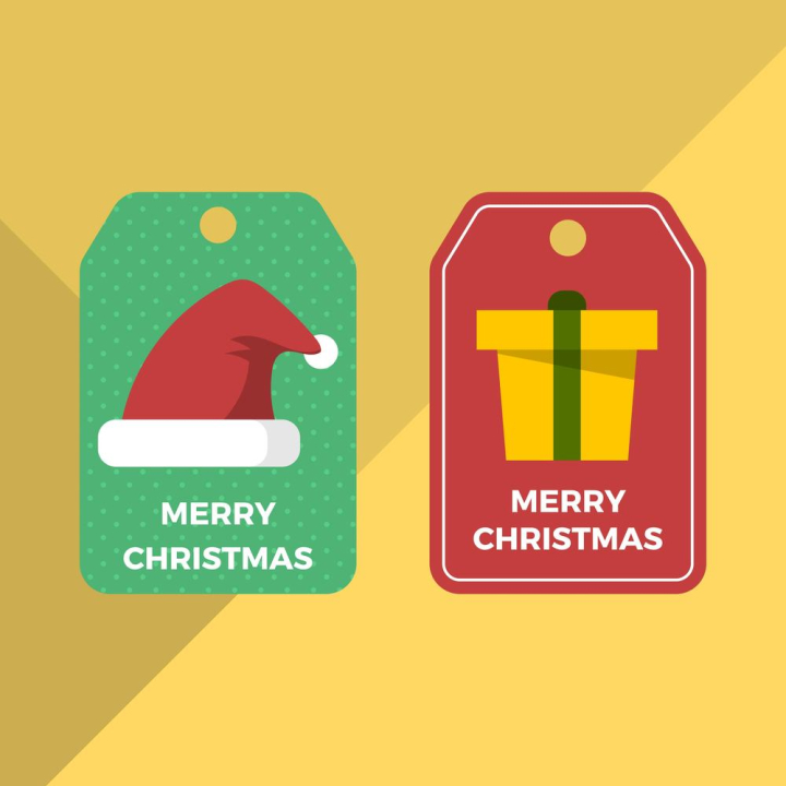 Free: Flat Christmas Holiday Gift Tags Vector Template 