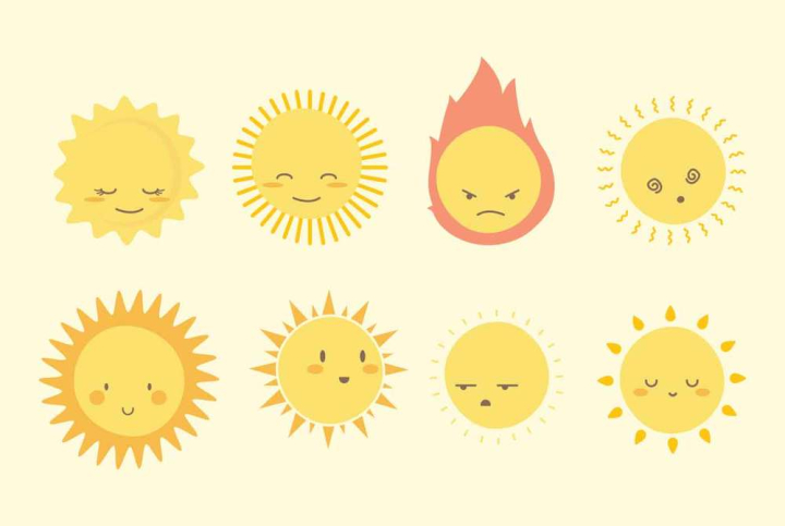 sun,summer,cute,cartoon,icon,set,sunshine,morning,sunrise,emote,emoticon,clipart,art,clip,hot,space,color,drawing,season,nature,solar,yellow,red,ray,happy,moon,illustration,character,face,background