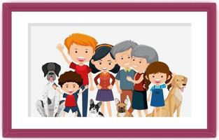 Free: Happy family picture cartoon in a frame Free Vector 