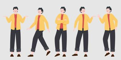 Man character walking animation. Businessman walks, a step by step cycle of  pictures. Vector illustration Stock Vector
