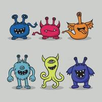 Free Vector  Doodle monsters set