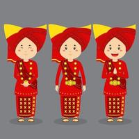 holiday,cartoon,red,cute,happy,hat,girl,female,people,asian,character,illustration,children,smile,oriental,country,couple,male,boy,indonesia,culture,ethnic,accessories,costume,headdress,padang,minang,greeting,vector,traditional,vecteezy