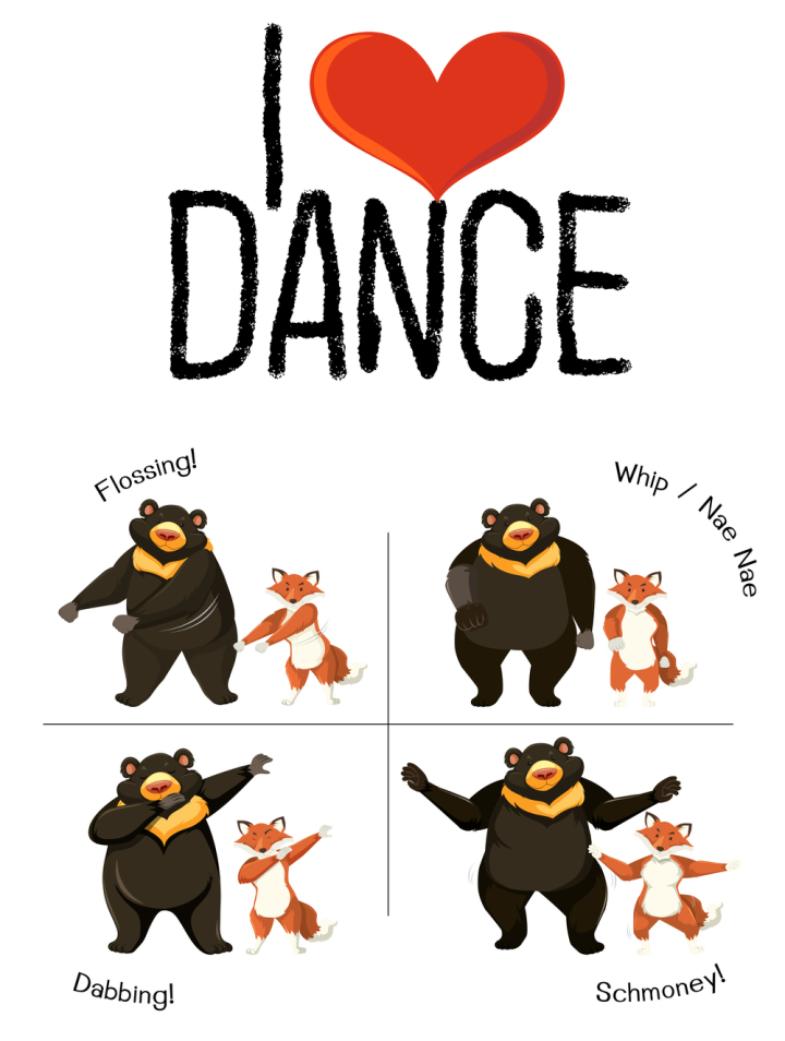 Free: I love dance animal dancing concept 