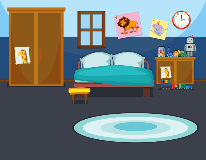 Free: A kid bedroom template 
