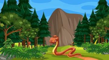 cartoon,tree,green,forest,africa,background,animals,snake,color,landscape,ecology,character,safari,creature,tropical,jungle,horizontal,collection,objects,life,scenery,outside,wood,group,blank,warm,land,wooden,alive,adventure,vecteezy