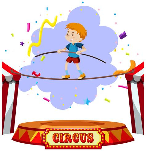 Tightrope walker cartoon Royalty Free Vector Image