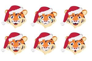 holiday,red,cute,happy,gift,santa,winter,hat,face,year,cat,tiger,design,character,head,anime,illustration,smile,new year,celebration,emotions,cartoon,merry,mascot,joy,isolated,wild,anger,happiness,pain,vecteezy