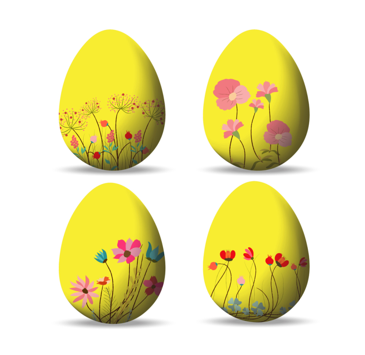 easter,eggs,vector,red,blue,set,yellow,green,white,decorate,collection,art,paschal,pattern,isolated,computer graphic,decoration,isolated on white,spring,orthodox,flower,holiday,symbol,celebrate,clip art,orange,celebration,oval,easter symbol,element