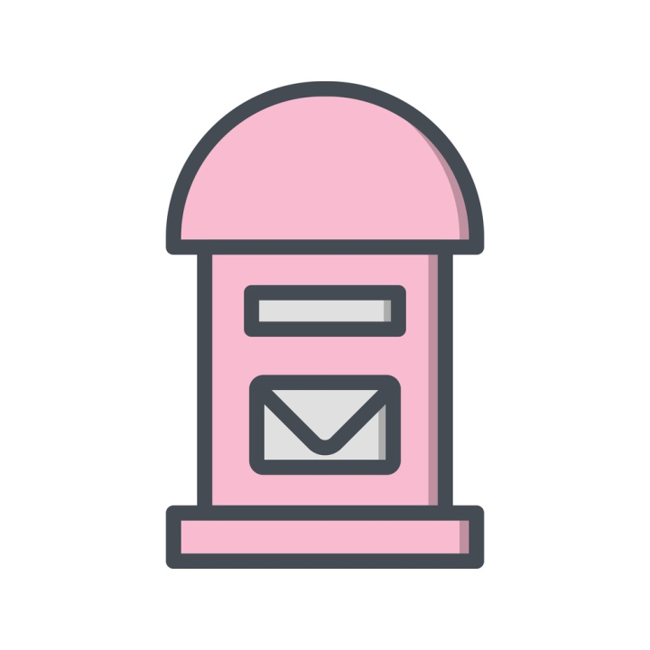 Mailbox letter flat design icon Royalty Free Vector Image