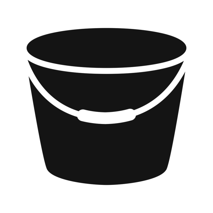 Bucket Vector Illustration In Flat Design Isolated On White