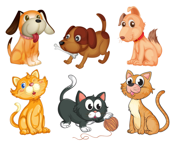 illustration,drawing,graphic,image,isolated,white,background,pets,animal,dog,puppy,cat,feline,bestfriend,loyal,family,four-legged,orange,brown,gray,playful,playing,string,ball,bone,pic,picture,clipart,cartoon,clip-art