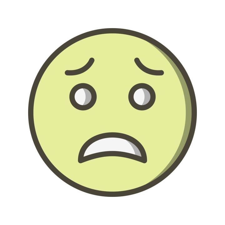 Scared emoji face character Royalty Free Vector Image