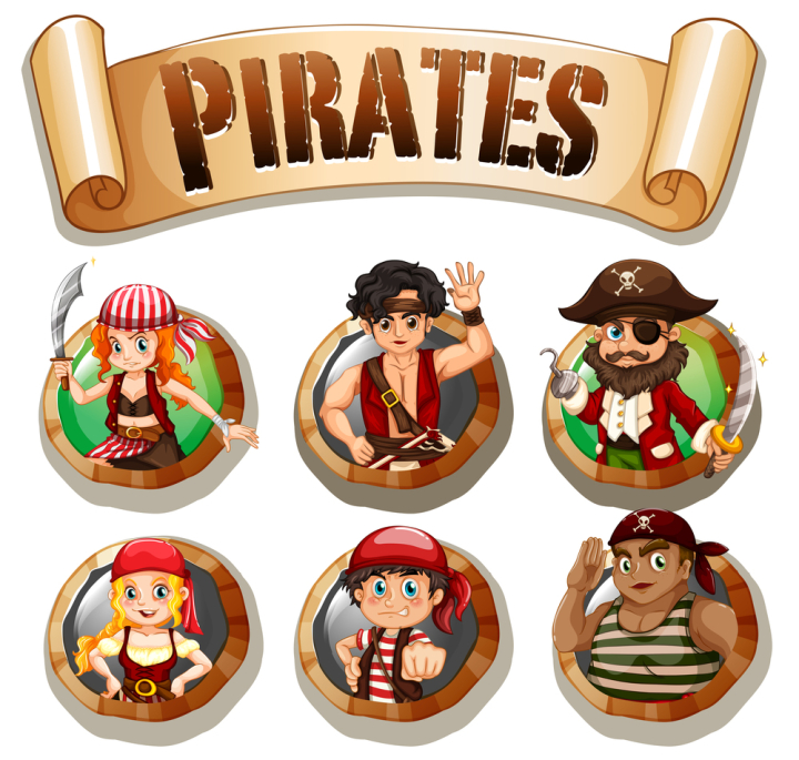 Pirate Character Vector Art, Icons, and Graphics for Free Download