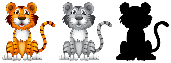 character,illustration,vector,animal,cartoon,cute,wild,isolated,wildlife,color,grey,black,design,nature,art,mammal,collection,comic,silhouette,tiger,sit,sitting,graphic,picture,clipart,clip-art,clip,background,drawing,image